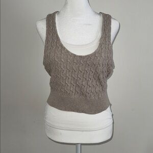 Zara Cable Knit Beige Tank Top